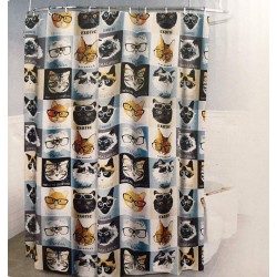 Cats & Glasses Shower Curtain