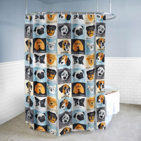 Dog & Glasses Shower Curtain