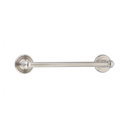 Traditional Brass Towel Bar with Regular Rosette in Satin Nickel