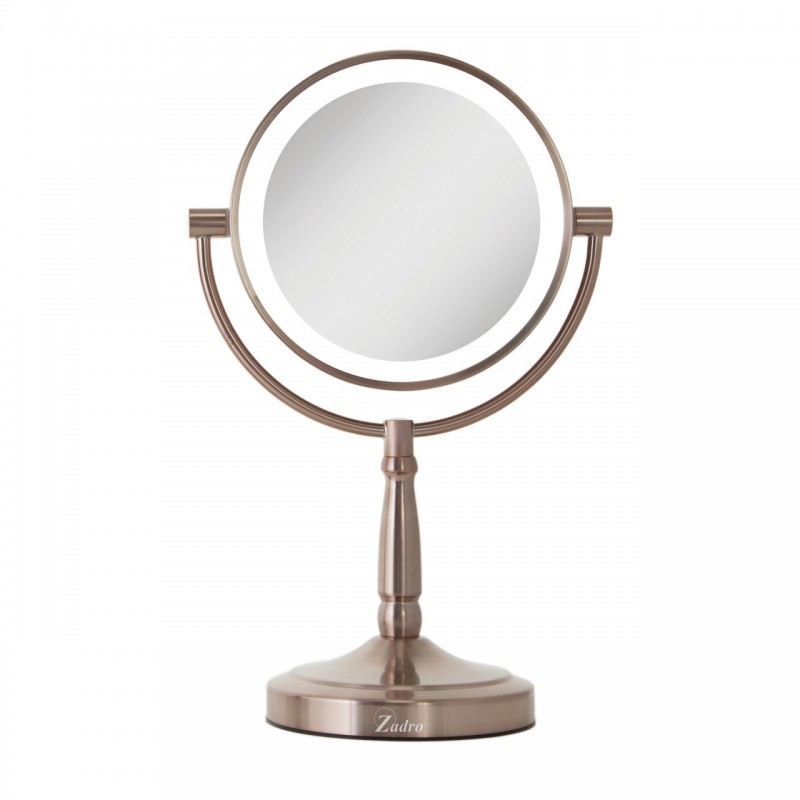 Cordless Dual-Sided LED Lighted Vanity Mirror 10X/1X