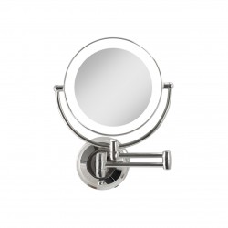 Cordless Dual LED Lighted Round Wall Mount Mirror 1X/10X