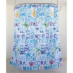 Aqua Isla Shower Curtain