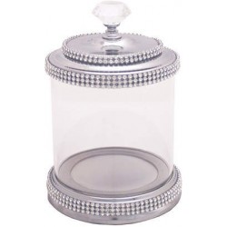 Crystal Studded Glass Jar with Lid